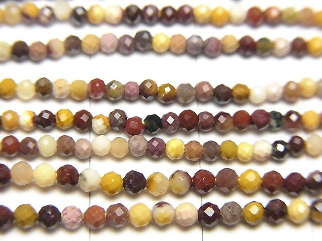 [Video]High Quality! Mookaite Faceted Round 2mm 1strand beads (aprx.15inch/38cm)