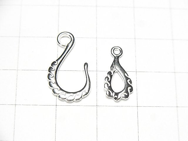 Silver925 Hook & Connector Pure Silver Finish 1pair