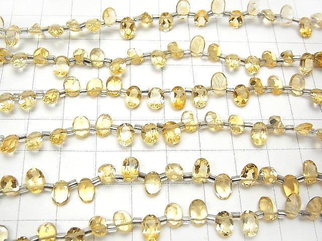 High Quality Citrine AAA Oval Faceted 7x5x3mm half or 1strand beads (aprx.7inch/18cm)