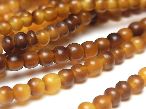 Buffalo Horn Semi-Round 5mm Yellow 1-strand beads (approx. 15 inches/38 cm)