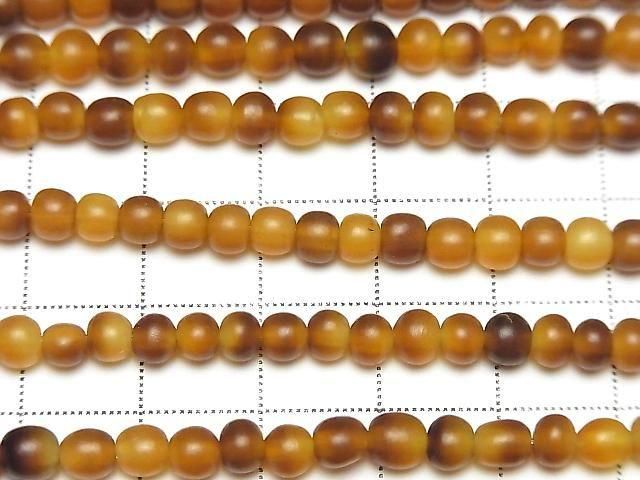 Buffalo Horn Semi-Round 5mm Yellow 1-strand beads (approx. 15 inches/38 cm)