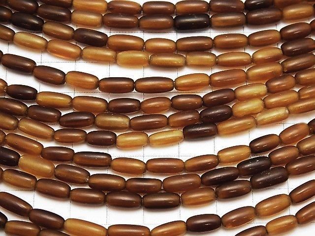 Buffalo Horn Rice 9x4x4mm Brown 1strand beads (aprx.15inch/38cm)
