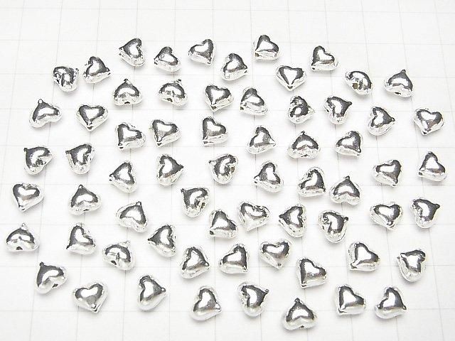 Karen Silver Heart Motif Beads 8x9.5mm (2pcs)