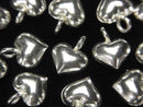 Karen Silver Heart Motif Charm, 12x10x5.5mm, White Silver, 1pc