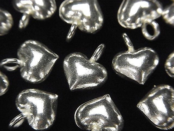 Karen Silver Heart Motif Charm, 12x10x5.5mm, White Silver, 1pc