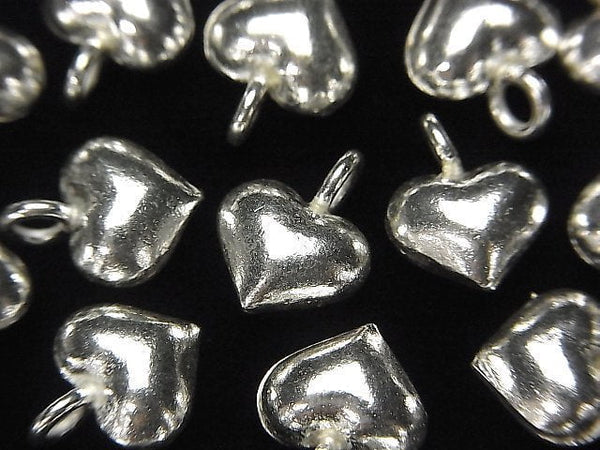 Karen Silver Heart Motif Charm 12x10x5mm White Silver 1pc