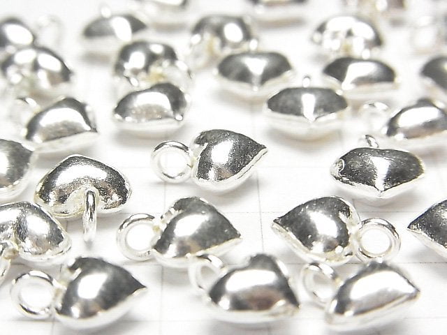 Karen Silver Heart Motif Charm 12x10x5mm White Silver 1pc