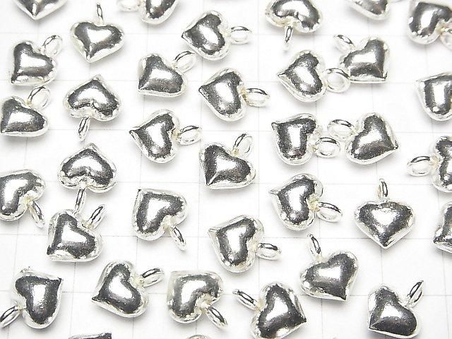 Karen Silver Heart Motif Charm 12x10x5.5mm White Silver 1pc