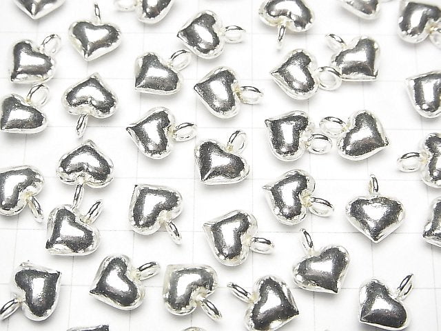 Karen Silver Heart Motif Charm 12x10x5mm White Silver 1pc