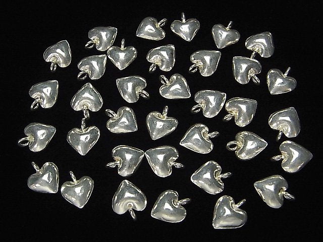 Karen Silver Heart Motif Charm 12x10x5mm White Silver 1pc