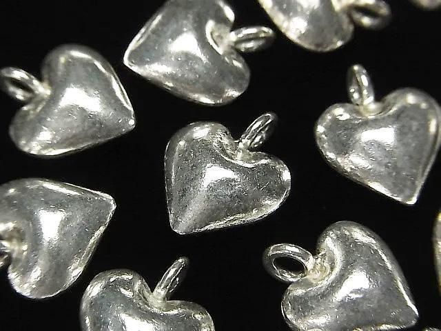 Karen Silver Heart Motif Charm 14x12x6mm White Silver 1pc