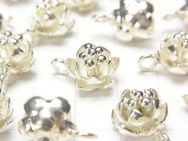 Breloque Fleur Argent Karen 16x12x10mm Argent Blanc 1 pièce