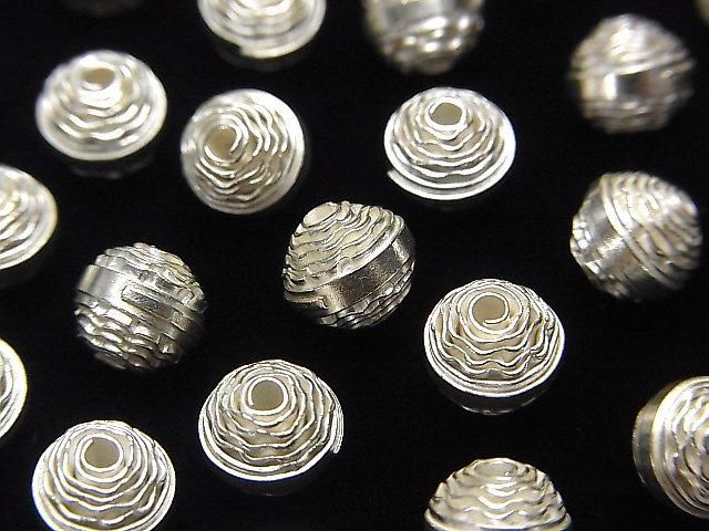 Karen Silver Design Rondelle 7x7x6mm White Silver 2pcs
