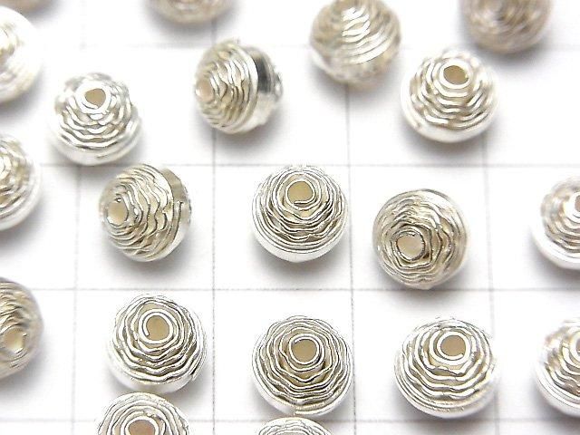 Karen Silver Design Rondelle 7x7x6mm White Silver 2pcs