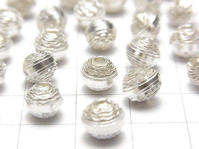 Karen Silver Design Roundel 7x7x6mm White Silver 2pcs