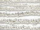 Karen Silver Rough Rondelle White Silver 1/8 or 1 Strand Beads (approx. 25 inches/62 cm)