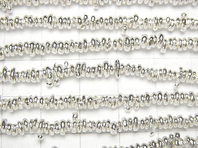Karen Silver Rough Rondelle White Silver 1/8 or 1-strand beads (approx. 25 inches/62 cm)