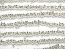 Karen Silver Rough Rondelle White Silver 1/8 or 1 Strand Beads (approx. 25 inches/62 cm)