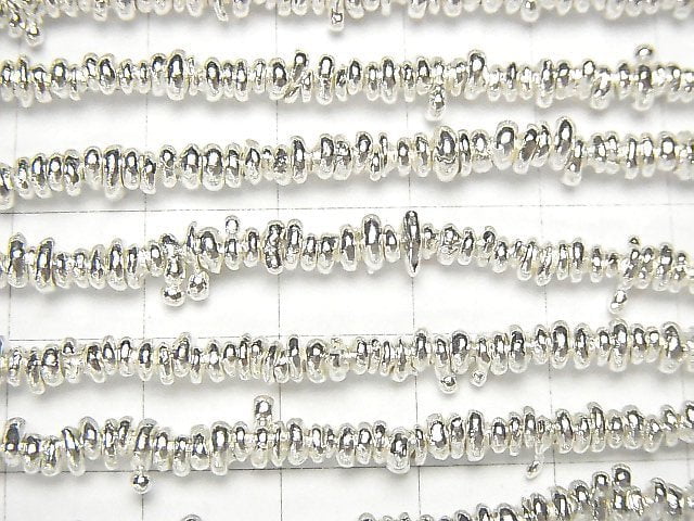 Karen Silver Rough Roundel White Silver 1/8 or 1strand beads (aprx.26inch/64cm)