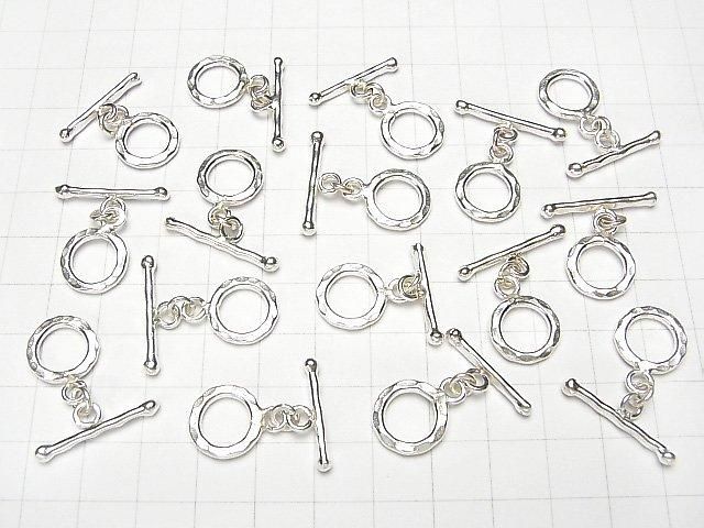 Karen Silver Toggle Glasses with Hammered Finish, 13mm, 1 Pair