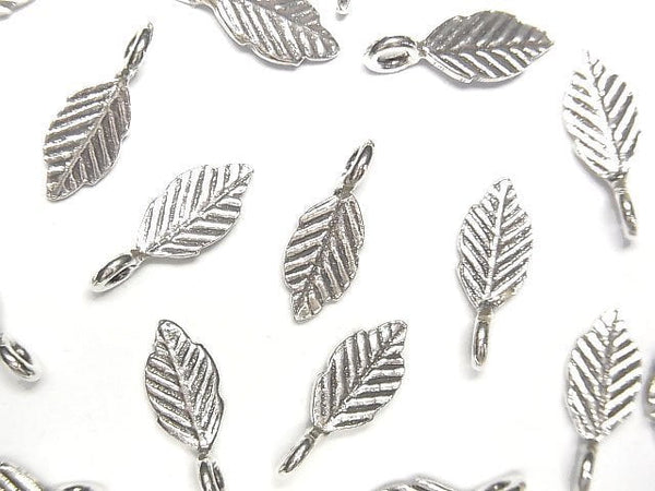 Karen Silver Leaf Charm 15x6x1mm 2pcs