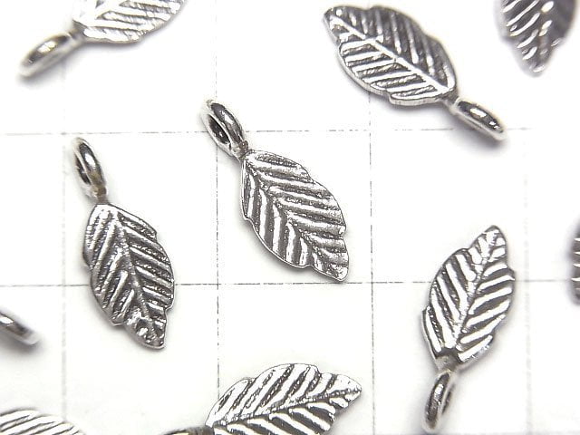 Karen Silver Leaf Charm 15x6x1mm 2pcs