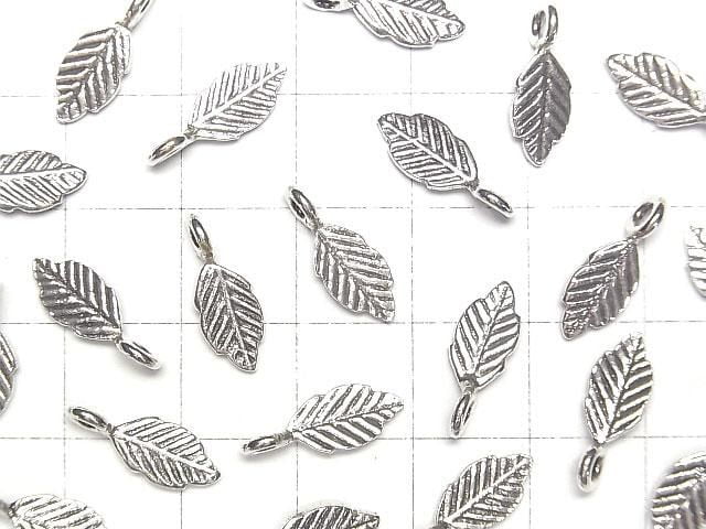Karen Silver Leaf Charm 15x6x1mm (2pcs)
