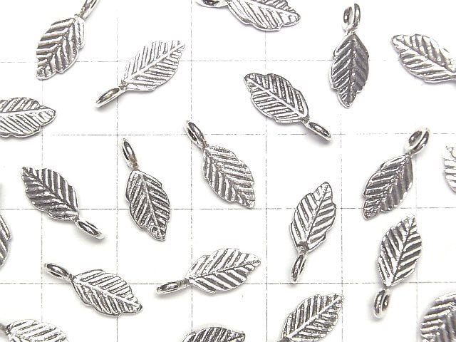 Karen Silver Leaf Charm 15x6x1mm 2pcs