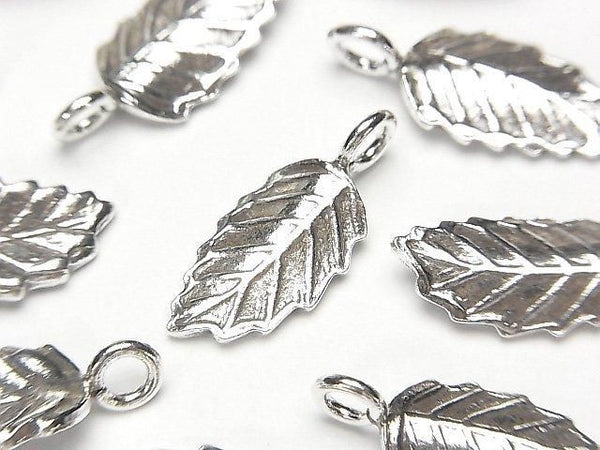 Karen Silver Leaf Charm 20x8x2mm 1pc