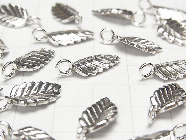 Karen Silver Leaf Charm 20x8x2mm 1pc