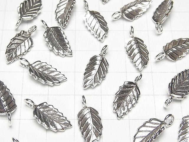 Karen Silver Leaf Charm 20x8x2mm 1pc