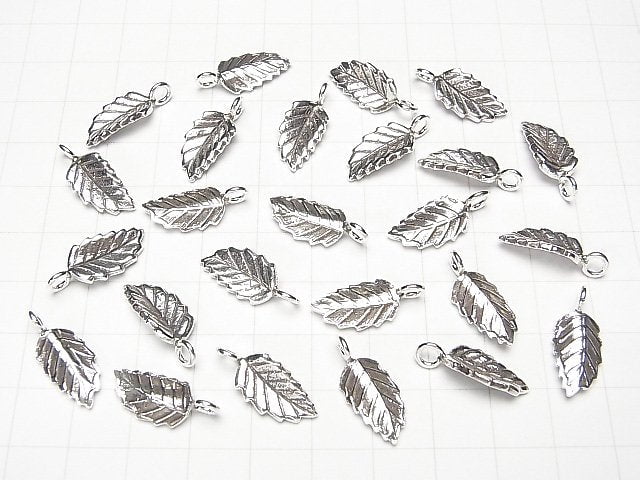 Karen Silver Leaf Charm 20x8x2mm 1pc