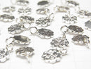 Karen Silver Flower Motif Charm 13.5x9x1mm 1pc