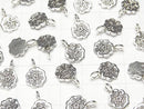 Karen Silver Flower Motif Charm 13.5x9x1mm 1pc