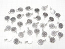 Karen Silver Flower Motif Charm 13.5x9x1mm 1pc