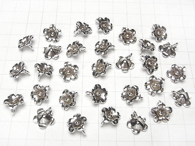 Karen Silver Flower Charm 11x11x3mm 1pc