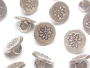 Karen Silver Flower Pattern Coin Charm (Concho) 10x10x6mm 1pc