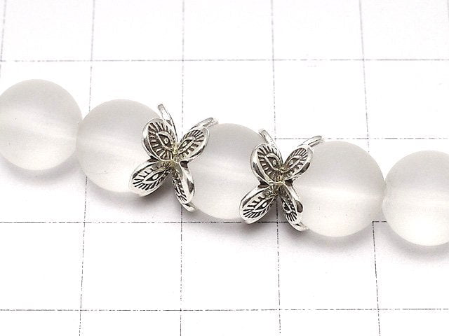 Karen Silver Bead cap Flower 10x10x4mm 2pcs