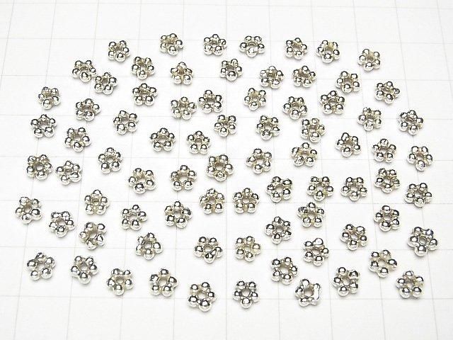 Karen Silver Rondelle Daisy 6x6mm 5pcs