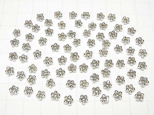 Karen Silver Roundel Daisy 6x6mm 5pcs