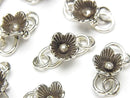 Karen Silver Flower Motif Charm with Small Hook (1pc)