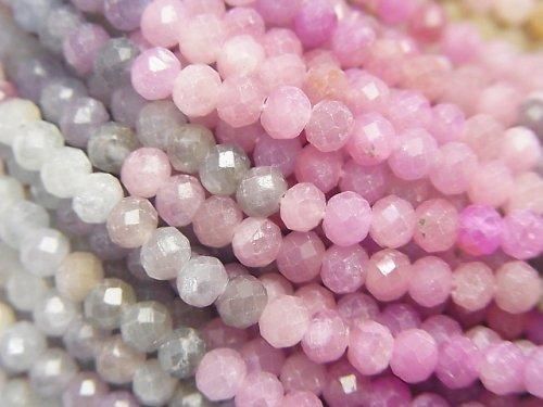 [Video] Unheated Multicolor Sapphire AA++ Faceted Button Rondelle Half or 1-Strand Beads (approx. 14 inches/34 cm)