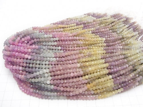 [Video] Unheated multi color Sapphire AA ++ Faceted Button Roundel half or 1strand beads (aprx.14inch / 34 cm)