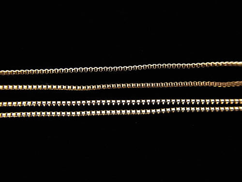 [Video] [K10 Yellow Gold] Box Chain Necklace, Approx. 0.6mm Wide, 1 Bead (Apprx. 20 inches/50 cm)
