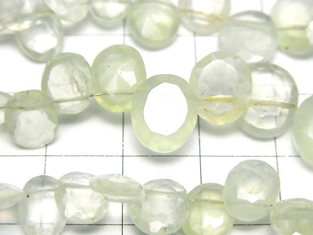 [Video]Prehnite AA+ Faceted Oval 1strand beads (aprx.7inch/18cm)