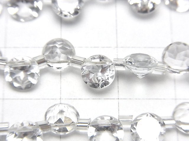 [Video] High Quality White Topaz AAA Round Faceted 6x6mm half or 1strand (26pcs)