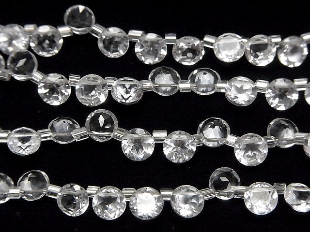 [Video] High Quality White Topaz AAA Round Faceted 6x6mm half or 1strand (26pcs)