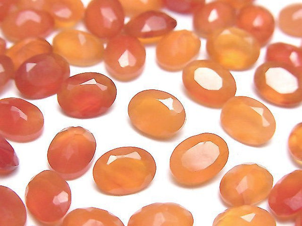 [Video]High Quality Carnelian AAA- Loose stone Oval Faceted 8x6mm 5pcs