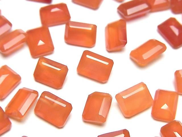 [Video] High Quality Carnelian AAA Loose Stone, Rectangle Faceted, 8x6mm, 5pcs