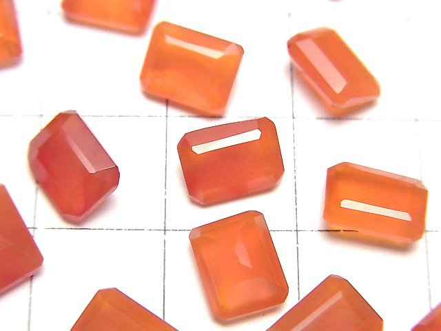 [Video]High Quality Carnelian AAA Loose stone Rectangle Faceted 8x6mm 5pcs